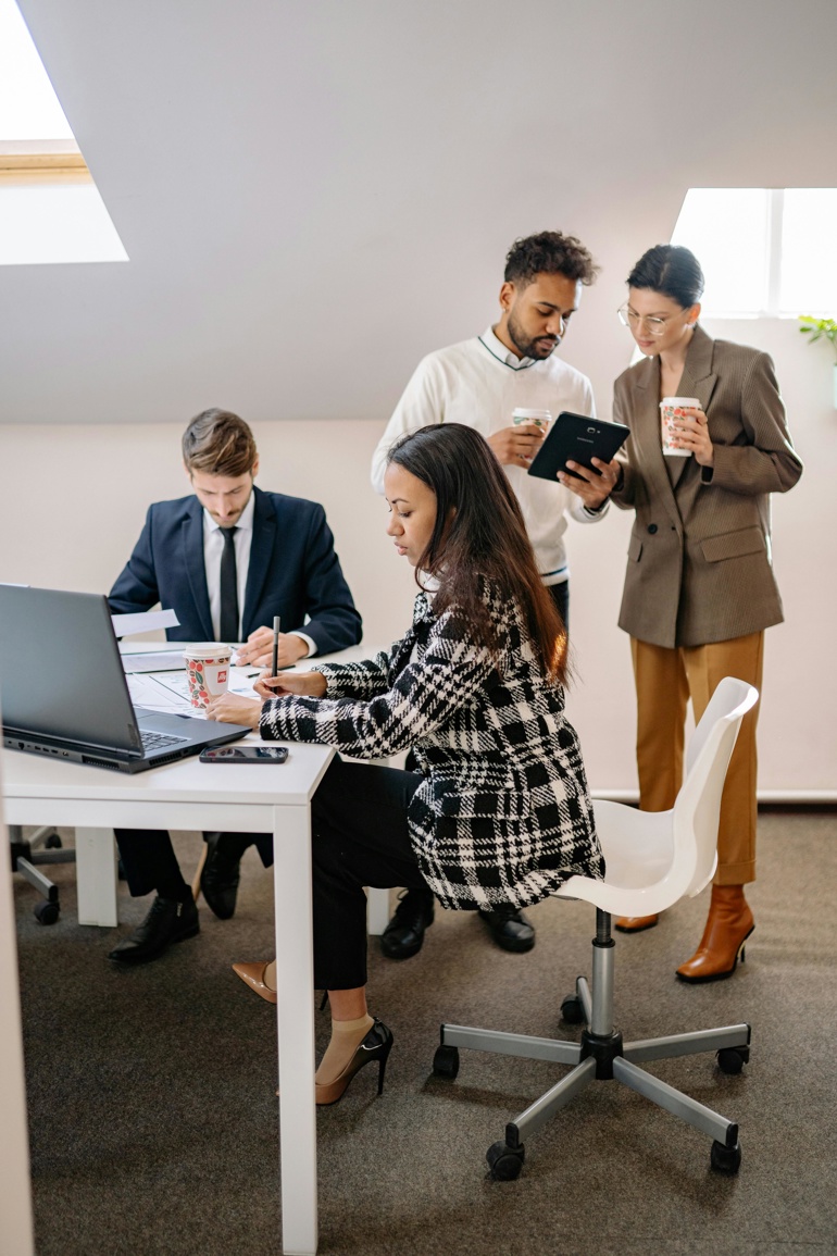 People working together in an office.