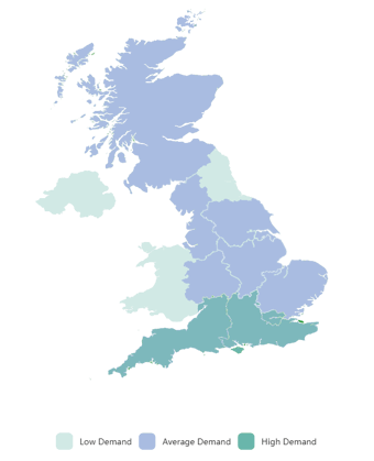 Regional Demand For Cloud Professionals Uk